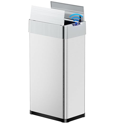 TLSUNNY 21.1 Gallon Automatic Trash Can, Stainless Steel Motion Sensor Garbage