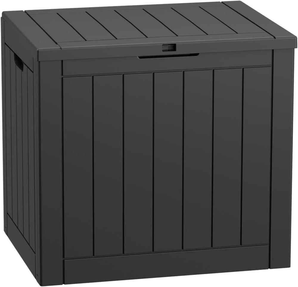 PatioZen 30 Gallon Resin Deck Box with Lockable Lid, Waterproof storage box f...
