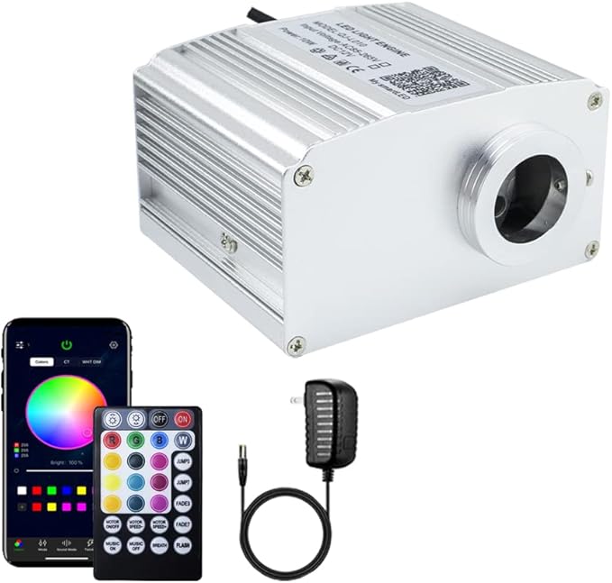 AZIMOM 10W Twinkle Fiber Optic Starlight Box Sound Activated RGBW Fiber Optic
