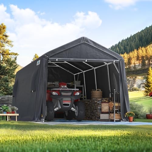 ADVANCE OUTDOOR 10X20 ft Carport Heavy Duty Outdoor Patio Portable Canopy Sto...