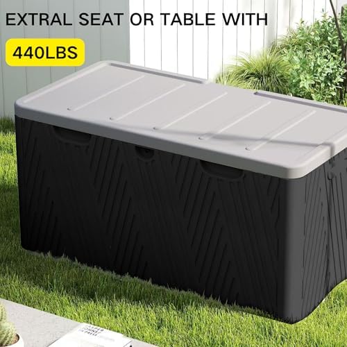 Kingdura 110 Gallon Outdoor Storage Box, Waterproof Resin Deck Box for Indoor...