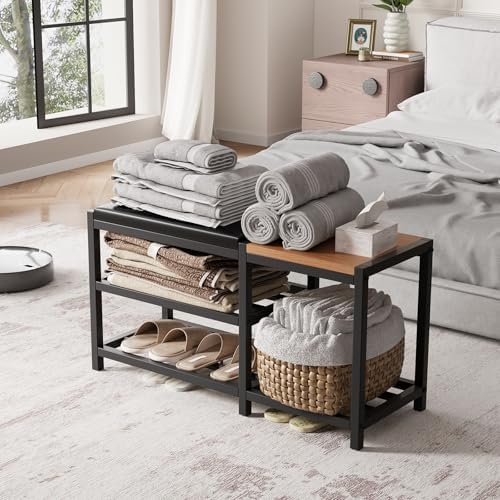 Shoe Bench with Shoe Rack,Shoe Rack for Entryway,Supports 570 lbs