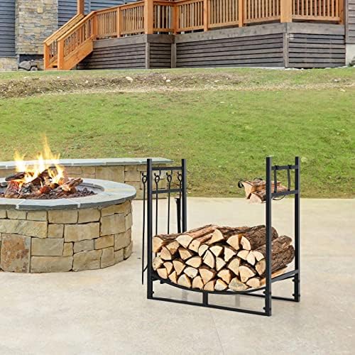 DORTALA 30" Firewood Rack for Outdoor/Indoor, Easy Set-up Fire Wood Rack...