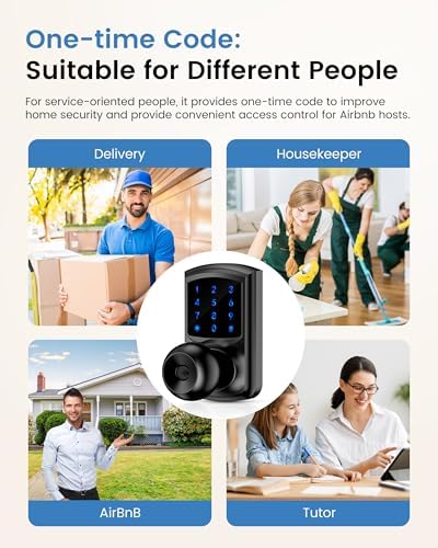 Keyless Entry Door Lock Keypad Smart Knob Electronic Digital Code 4 Pack