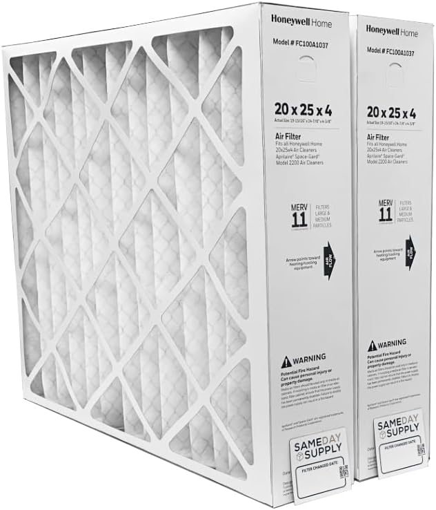Honeywell FC100A1037-20" x 25" x 4" Pleated Air Filter, MERV 1...