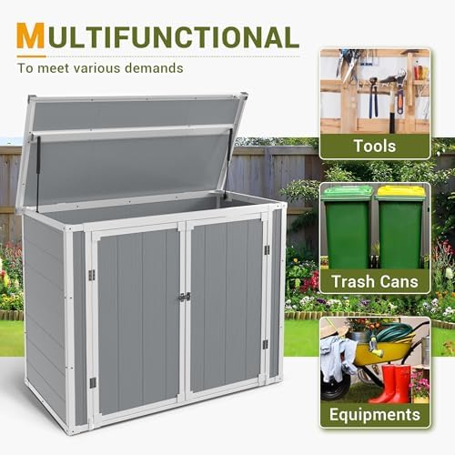 Storage Shed Outdoor Weatherproof Resin Storage Shed with Floor 41 Cu.Ft