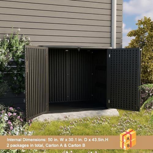 KINYING Larger Outdoor Storage Shed Weather Resistance, Resin Sheds & Out...