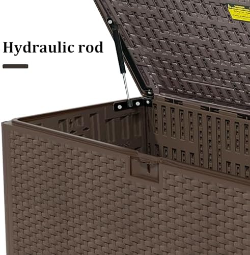 Outdoor Storage Box Waterproof, 180 Gallon Pro Lockable Resin Deck Box Large,...