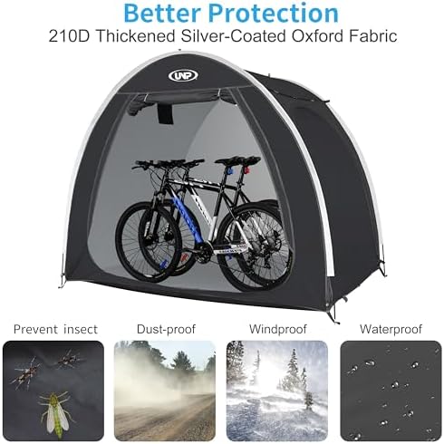 UNP Bike Storage Shed Tent, Waterproof Bike Storage Tent for 1/2/3/4 Bikes