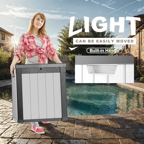 ROJIK Outdoor Storage Housing Deck Box - Waterproof Patio Furniture, Garden T...