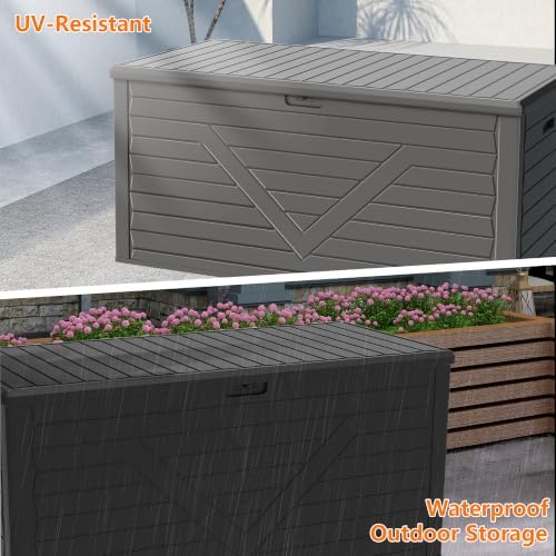 260 Gallon PRO Outdoor Storage Box Waterproof Lockable Resin Deck Box Large, ...