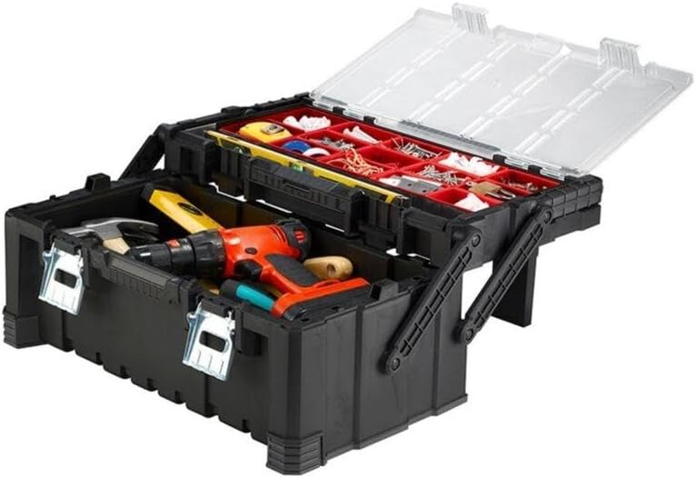 Keter 17187311 Tool Box Including Assorted Master Pro Series Cantilever Tool ...