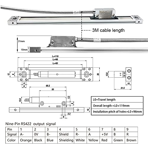 3 Axis LCD Screen Metal Shell DRO Digital Readout 3pcs 14" x 36" x ...