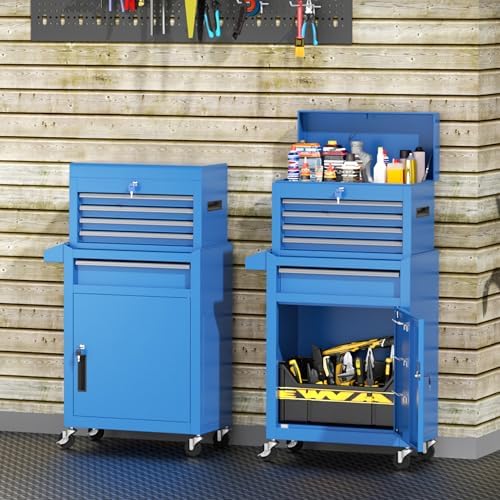 INTERGREAT Rolling Tool Chest, 5-Drawer Tool Box Organizer, Lockable Wheels &...