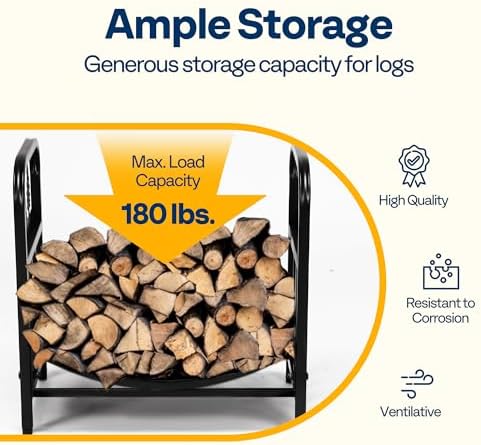 VIVOHOME 16.5 in Decorative Firewood Storage Log Rack with Bear Pattern