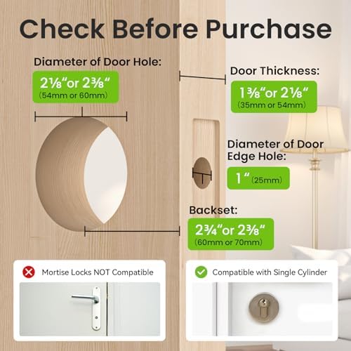 GHome Smart Fingerprint Door Lock, 4-in-1 Smart Lock with Removable Battery