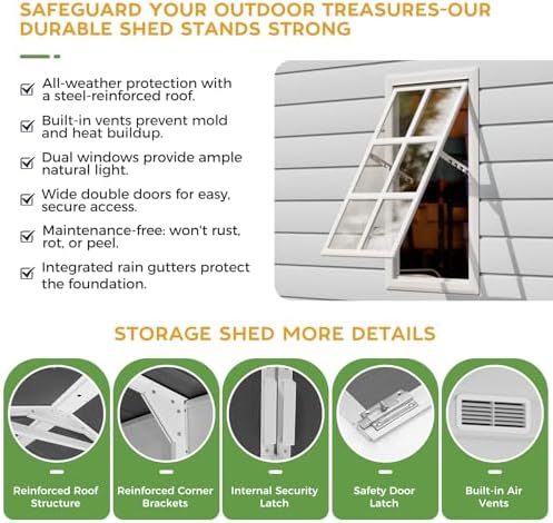 WACASA 8x14 FT Deep Resin Plastic Outdoor Storage Shed, Floor Included
