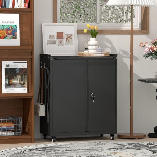 32''H Metal Storage Cabinets with Lock, Metal Garage Storage Cabinet ...