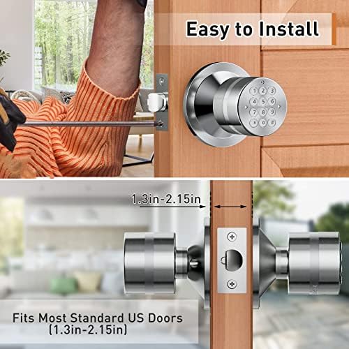 Keyless Digital Electronic Entry Security Safety Door Lock Locker (Satin Nick...