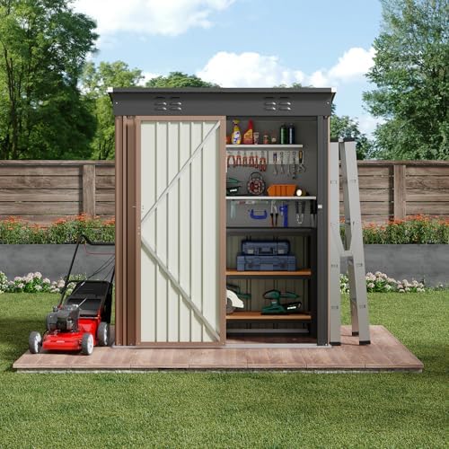 Bealife Metal Garden Tool Shed, Galvanised Steel Tool Shed, Outdoor Storage S...