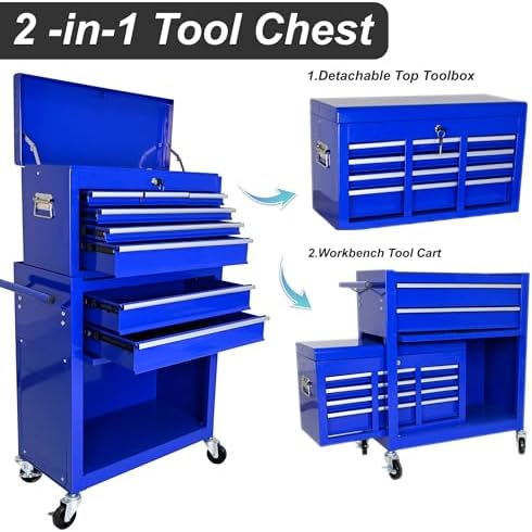 RYH 8 Drawers Rolling Tool Chest & Tool Box on Wheels | Heavy Duty Metal ...
