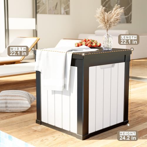 ROJIK Outdoor Storage Housing Deck Box - Waterproof Patio Furniture, Garden T...