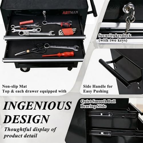 7 Drawers Rolling Tool Chest on Wheels, Multifunctional Tool Cart Tool Storag...