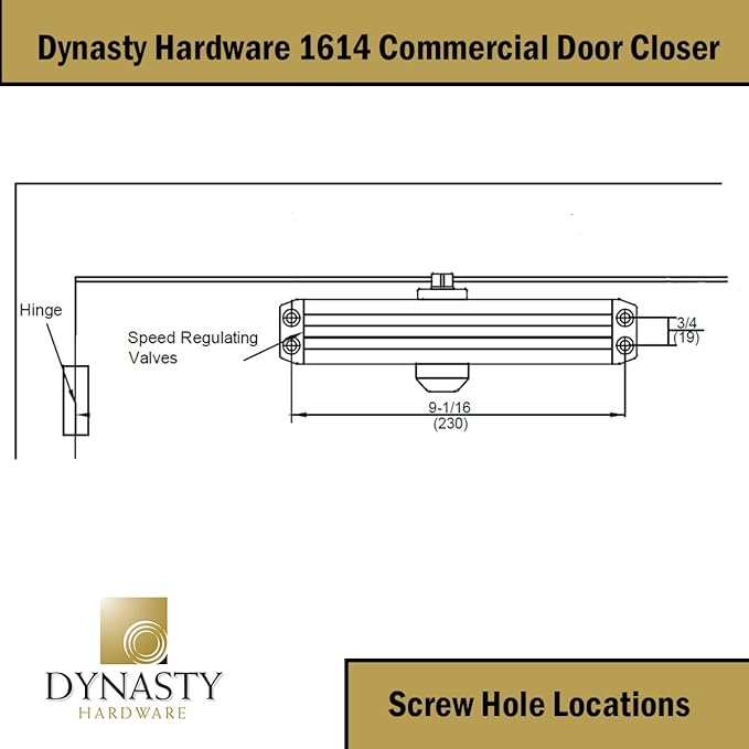 Dynasty Hardware Door Closer, Grade 1 Heavy Duty Commercial Hydraulic Closer
