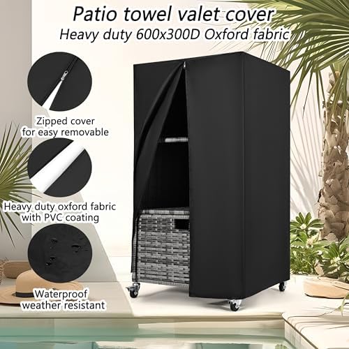 Outdoor Towel Rack for Pool Outdoor Pool Towel Storage Cabinet with Shelf &am...