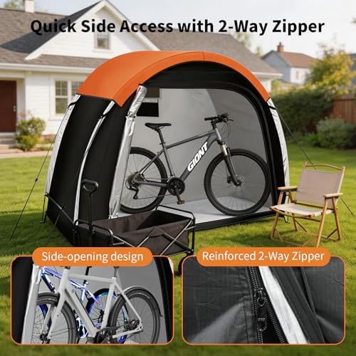 Bike Storage Tent with Rain Cover, PU5000 Waterproof 2-Bike Shed