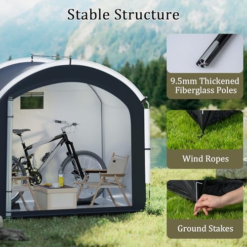 Goplus Bike Storage Shed Tent, 7.2 x 4.9 FT Outdoor Bike Storage Sheds w/210D...
