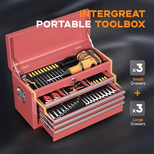 INTERGREAT Tool Chest, Assembled Tool Cabinet with 8 Drawers, Detachable Orga...