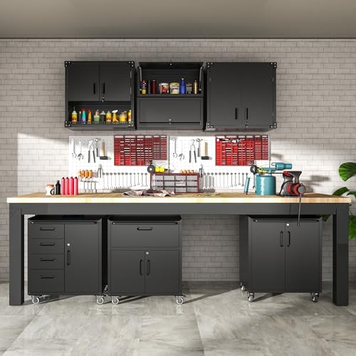 Metal Mobile Tool Storage Cabinet with 2 Locking Door and 1 Drawer