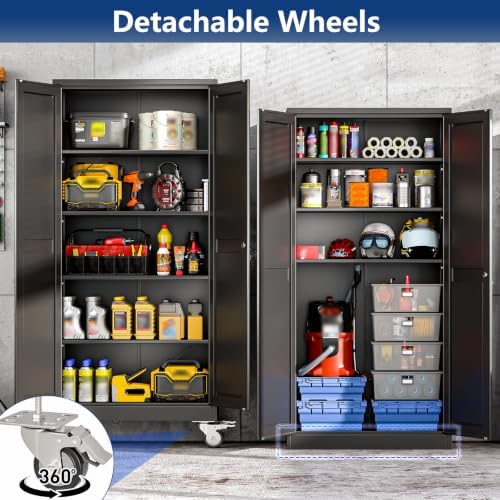 Ckzbx Metal Garage Storage Cabinet with Locking Doors and Adjustable Shelves,...