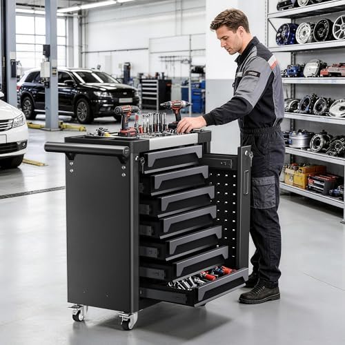 7 Drawer Rolling Tool Chest, Side Drawer