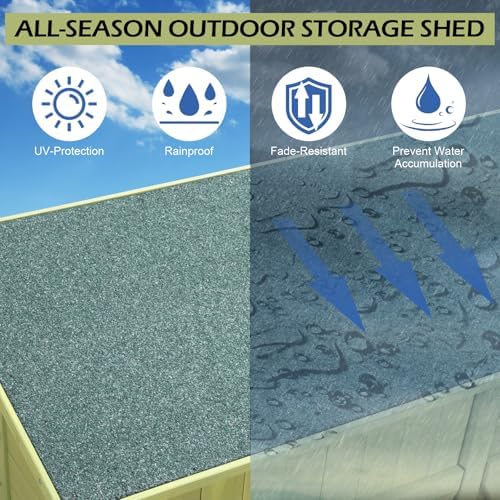 VINGLI Upgraded Outdoor Wooden Storage Shed, Extra Large Garden Shed Outside ...