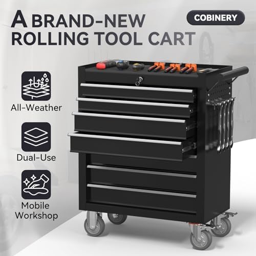 7-Drawer Rolling Tool Chest with Wheels, Metal Tool Storage Cabinet with Lock...