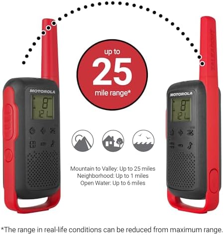 Motorola Solutions, Portable FRS, T210TP, Talkabout, Two-Way Radios, Recharge...
