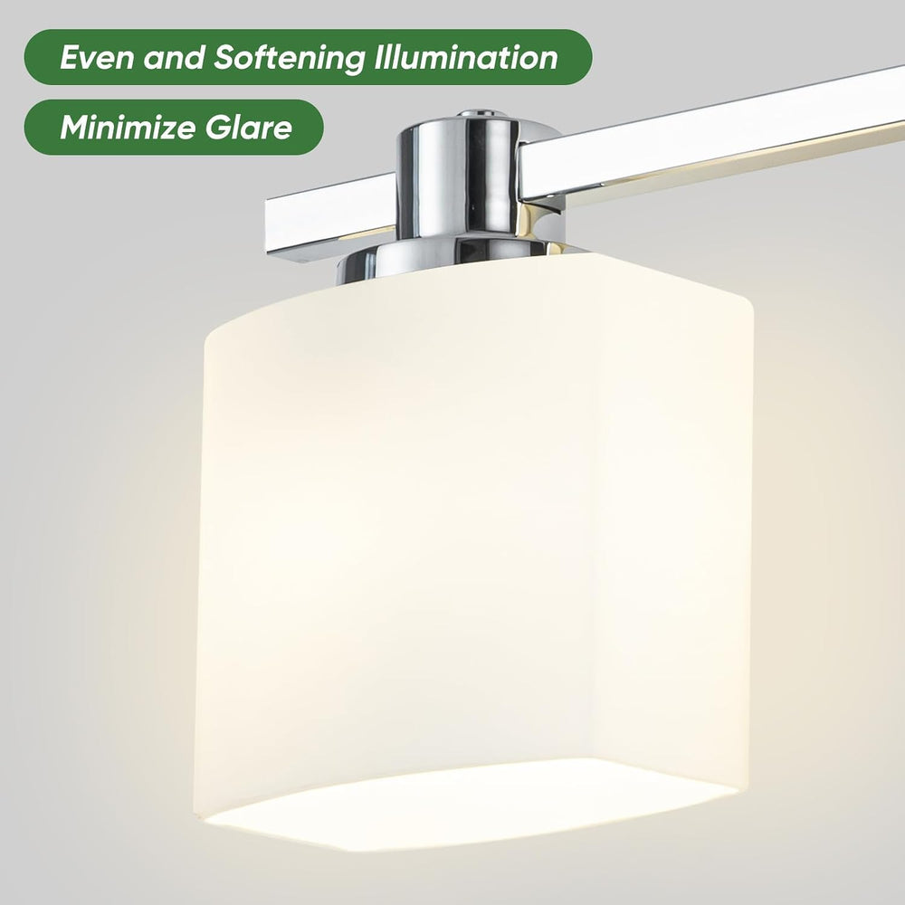 32 Inch Chrome Bathroom Light Fixtures Over Mirror 4 Light Bathroom Vanity Li...
