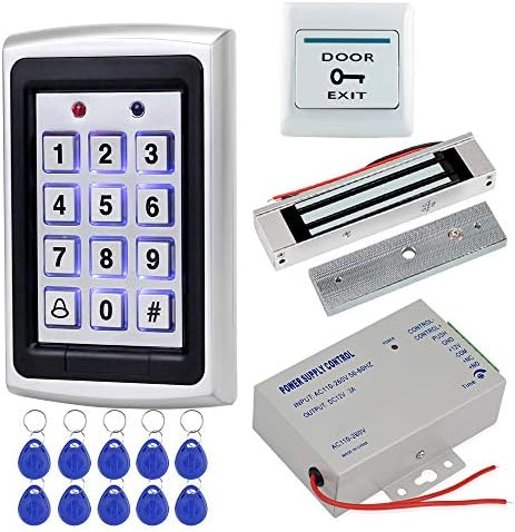 Full Kit Door Access Control System 125KHz RFID Keypad Reader Metal Case + 18...