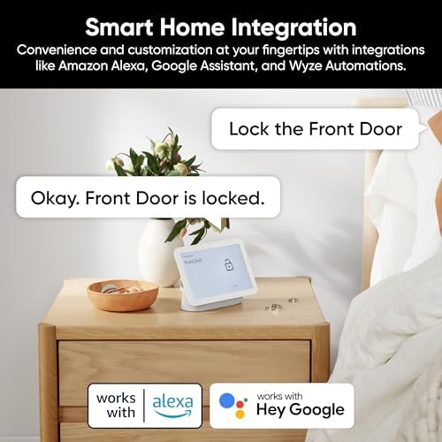 Wyze Auto-Lock Bolt v2, Fingerprint Keyless Entry Smart Lock, AI Learning Sca...
