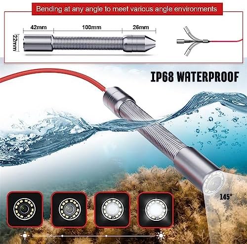 Sewer Camera 165ft/50m 4.3" Pipe Inspection Camera with 16G DVR IP68 Wat...