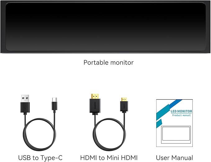 AISHICHEN 11.26" Mini Monitor FHD 1920x440 Small Wide Monitor