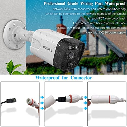 OOSSXX 4K POE Wired Home Security Camera System, 8 Wired 4K Bullet Cameras