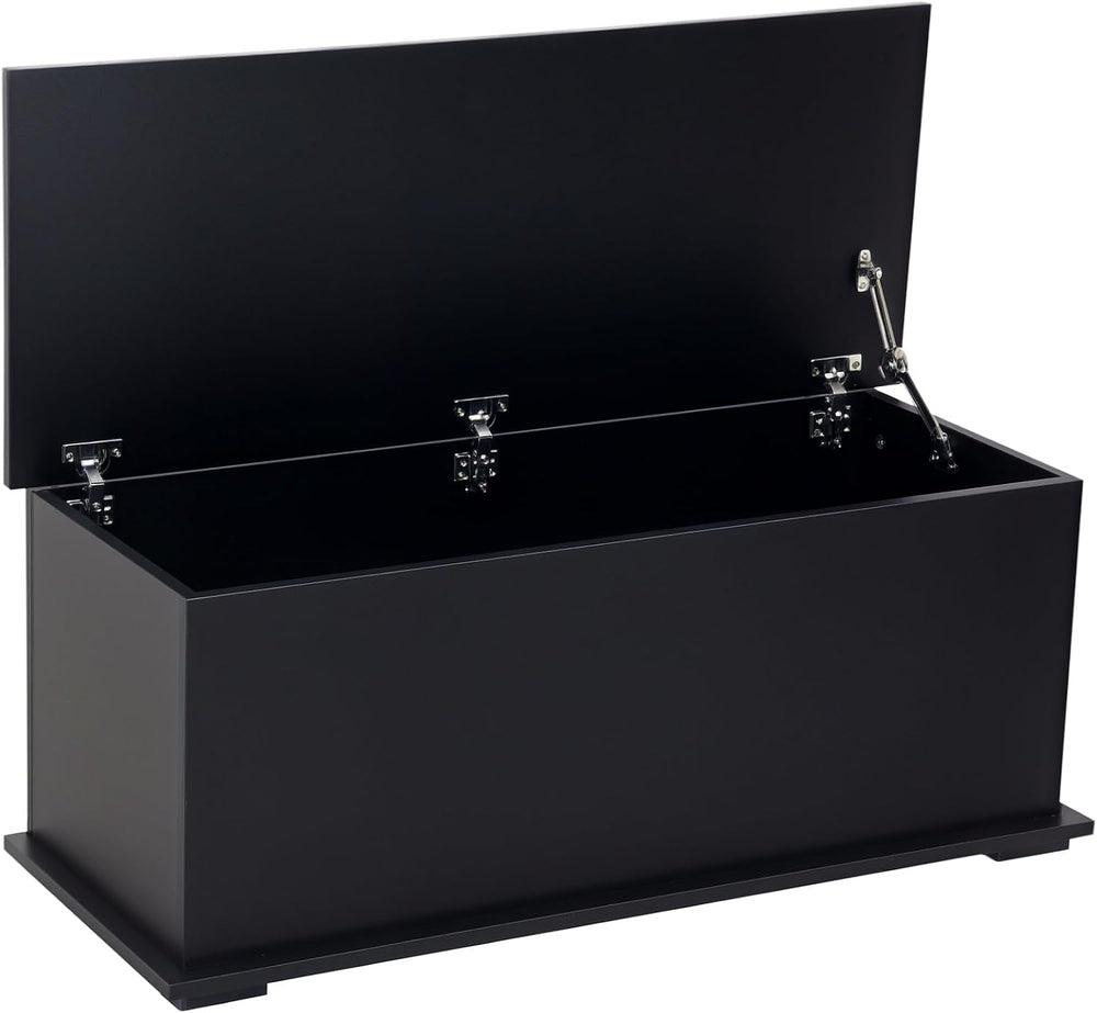 HOMCOM 39.4" Modern Storage Chest, Lift Top Storage Bench, Black