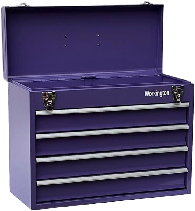 Workington Portable Metal Tool Chest with 4 Drawers, 20" 4-Drawer Tool C...