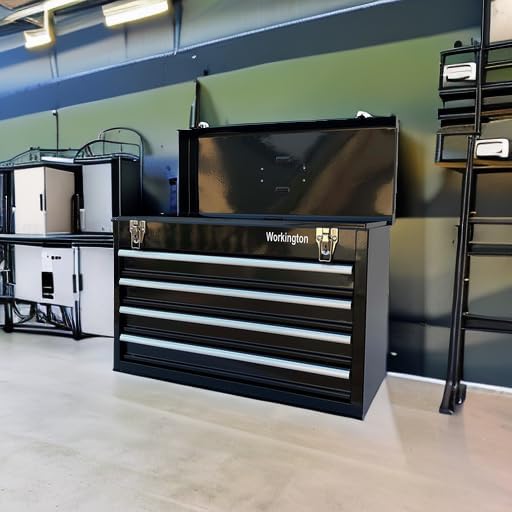 Workington Portable Metal Tool Chest with 4 Drawers, 20" 4-Drawer Tool C...
