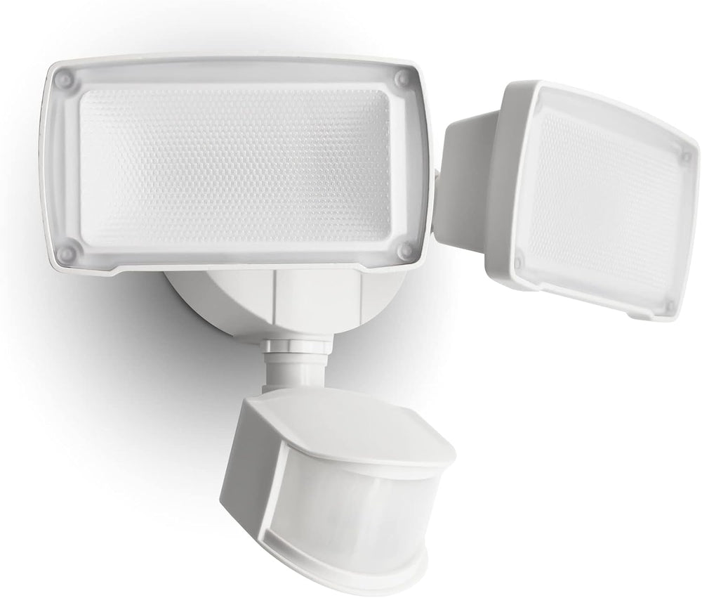LUTEC 38W 3500 Lumen LED Motion Activated Integrated Dual-Head Floodlight