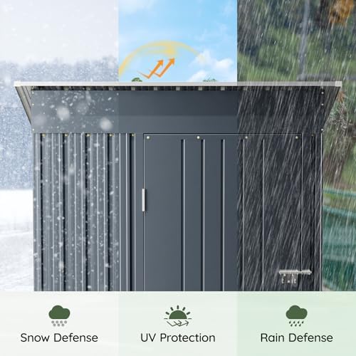 3 x 5 FT Metal Storage Shed for Backyard, Nightblue
