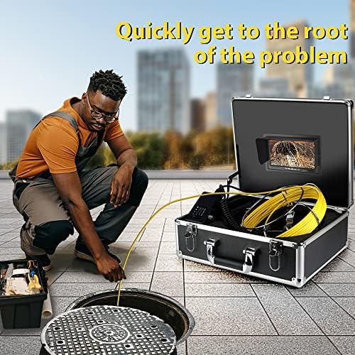 Sewer Camera 7″ Monitor Plumbing Snake Pipe Inspection Video Camera